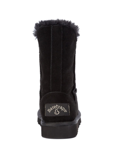 BARETRAPS Womens Black Cushioned Madyson Round Toe Leather Snow Boots 8