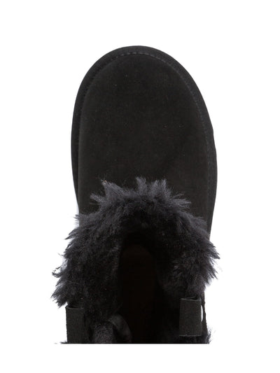 BARETRAPS Womens Black Cushioned Madyson Round Toe Leather Snow Boots 8
