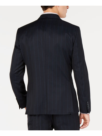 DKNY Mens Navy Single Breasted Striped Wool Blend Blazer Jacket 38L