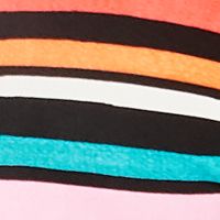 SUNDAZED Women's Multi Color Colorblocked Stripe Stretch Adjustable Bow-Front Bikini Fixed Cups Sweetheart Beka Swimsuit Top