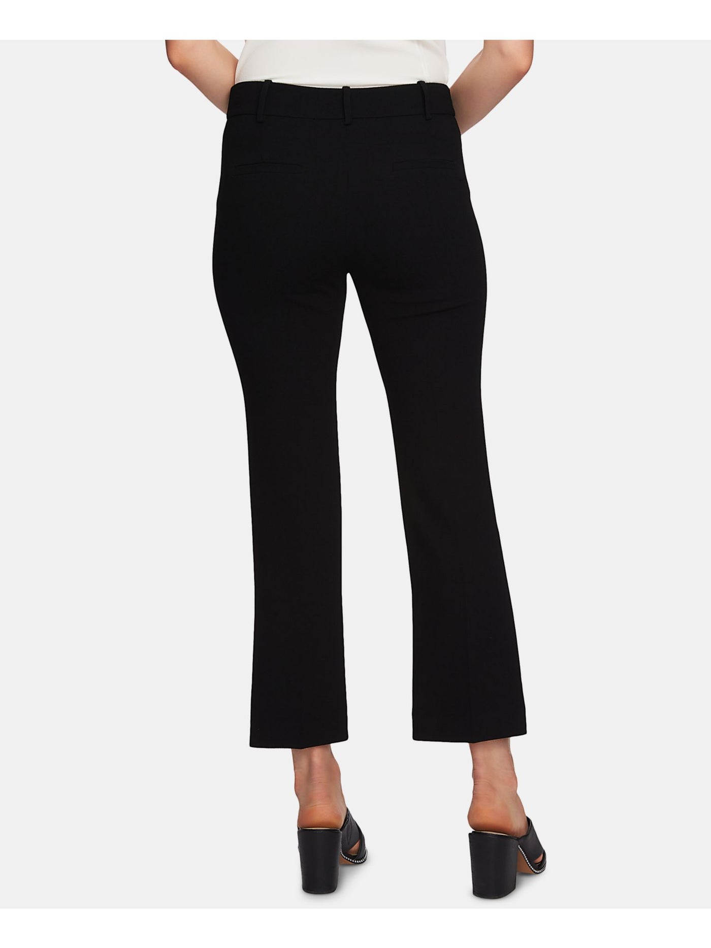 1. STATE Womens Black Zippered Crepe Wear To Work Cropped Pants 10