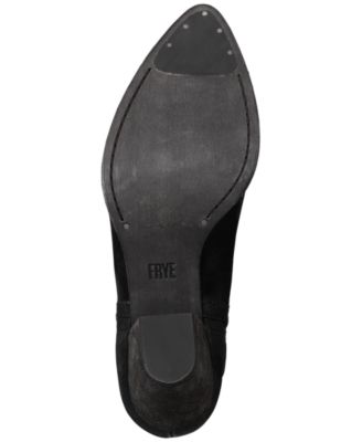 FRYE Womens Black V Notch Cutouts Comfort Logo Jennifer Almond Toe Stacked Heel Slip On Booties M