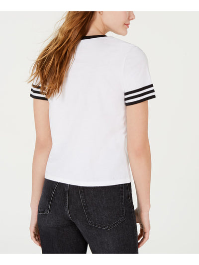 REBELLIOUS ONE Womens White Printed Short Sleeve T-Shirt Juniors Size: XL