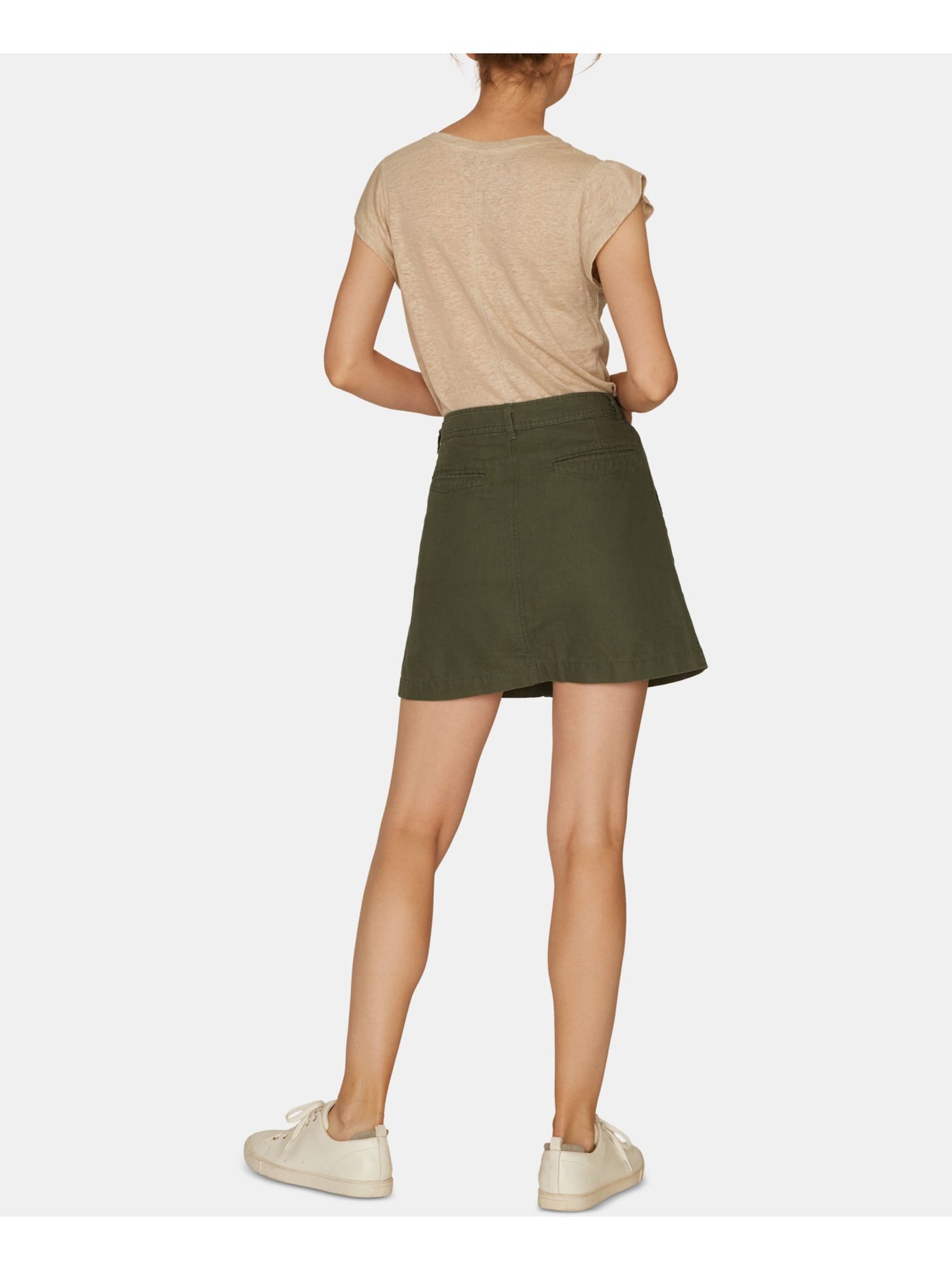 SANCTUARY Womens Green Pocketed Button Front Mini Pencil Skirt Size: S