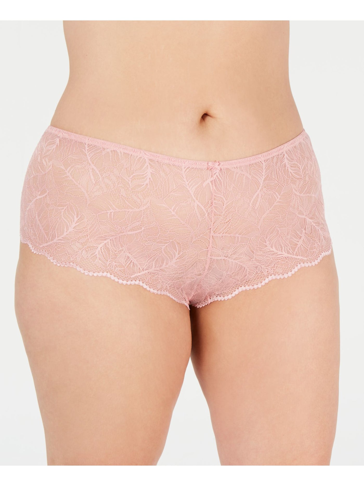 INC Intimates Pink Lace Solid Everyday Boy Short Plus Size: 1X
