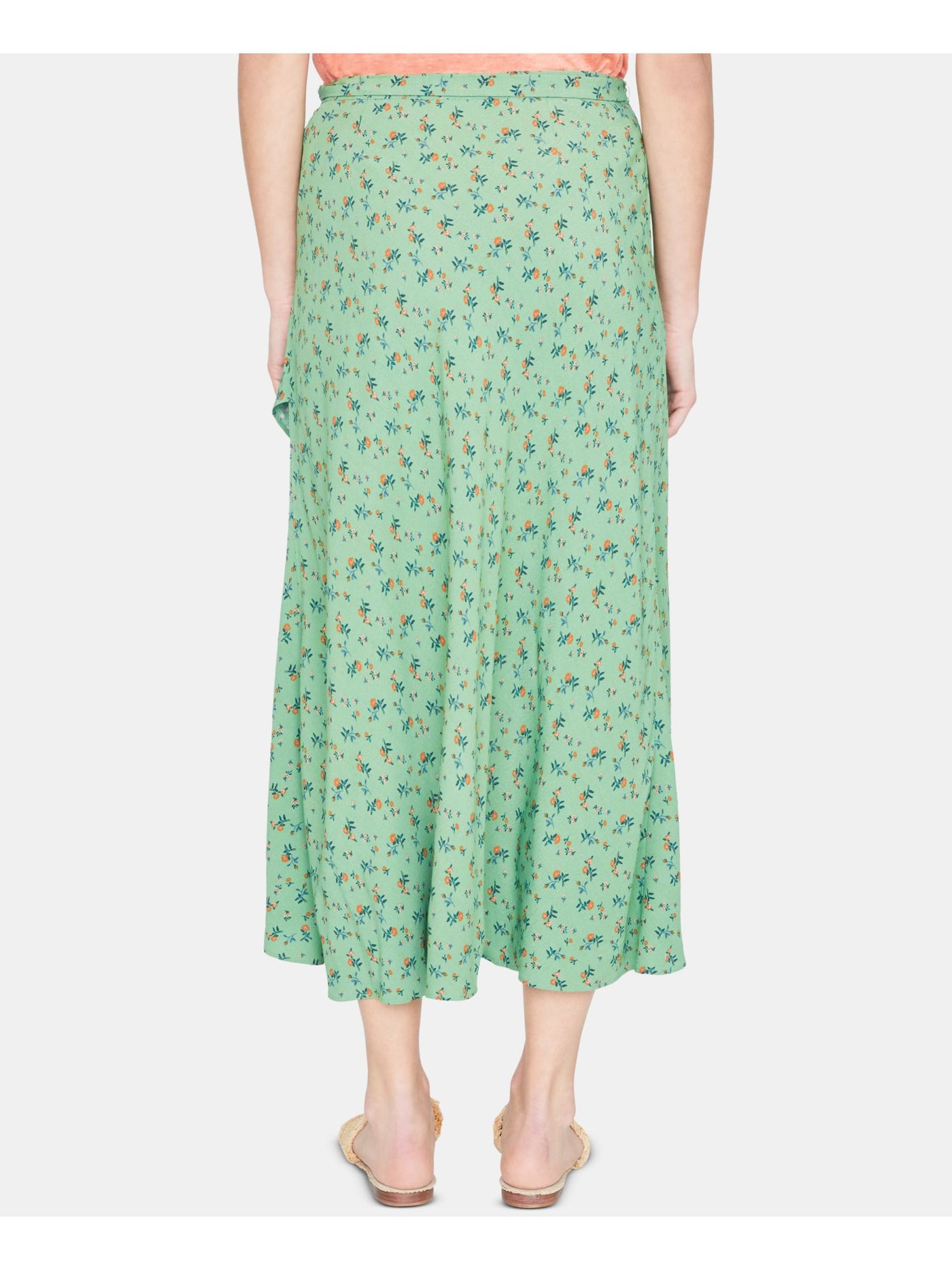 SANCTUARY Womens Green Floral Tea-Length Hi-Lo Skirt Size: XL