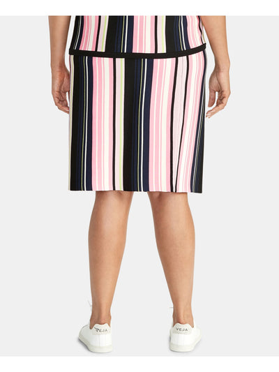 RACHEL RACHEL ROY Womens Pink Striped Knee Length A-Line Skirt Plus 3X