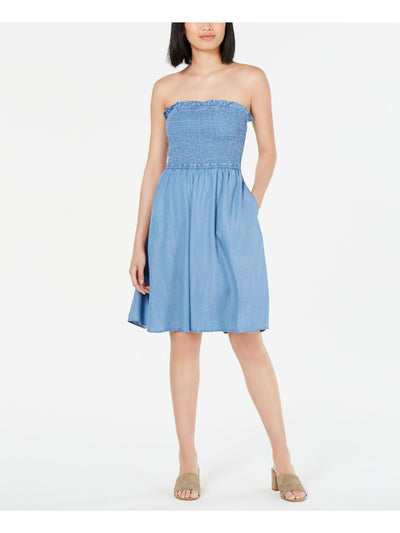 MAISON JULES Womens Blue Sleeveless Knee Length Dress Size: S