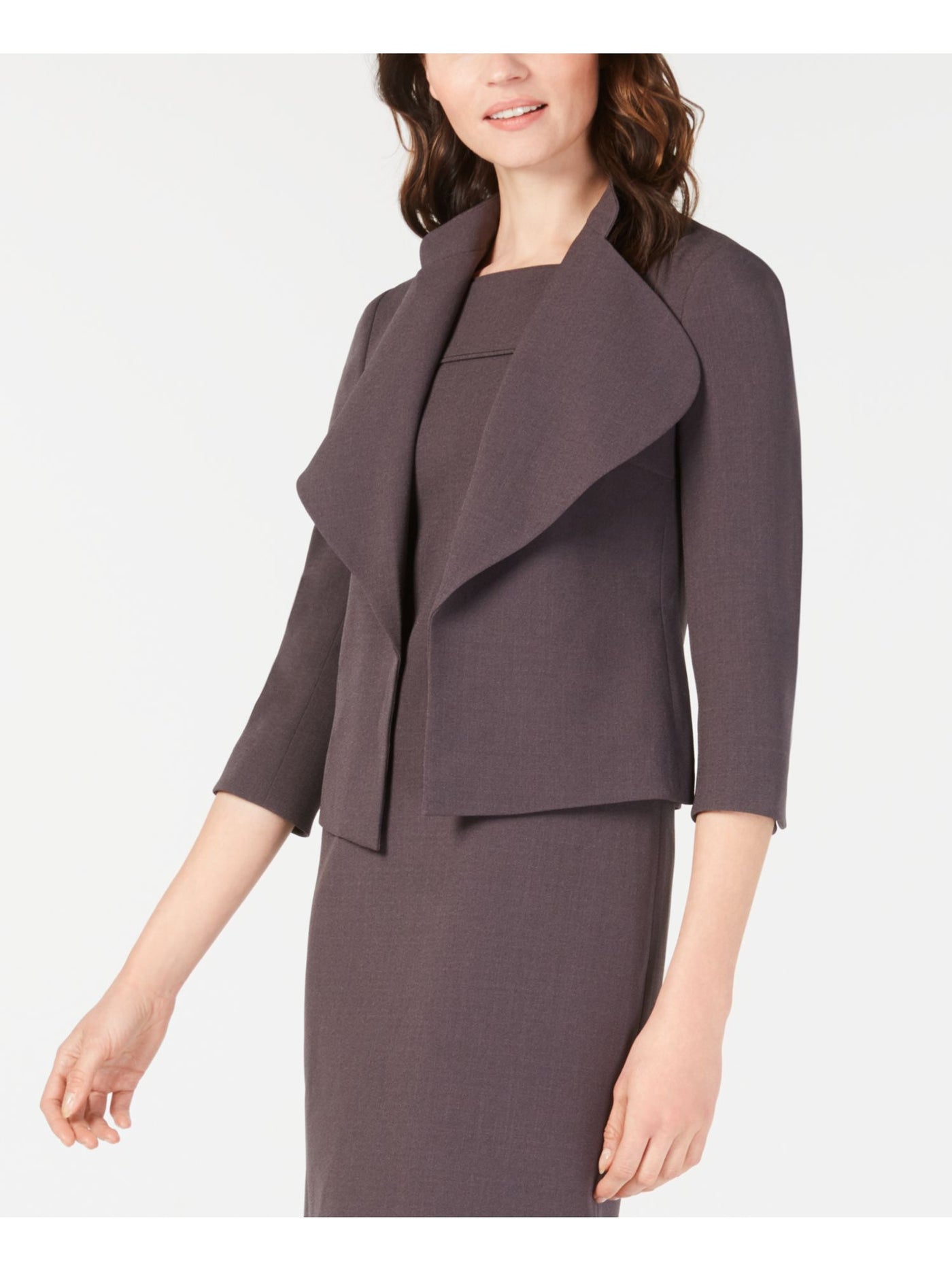 ANNE KLEIN Womens Gray Jacket Size: 0