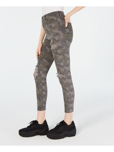 VANILLA STAR Womens Gray Camouflage Skinny Jeans Juniors 1\25 Waist