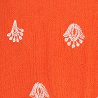 SANCTUARY Womens Orange Embroidered Printed Sleeveless V Neck Tunic Top