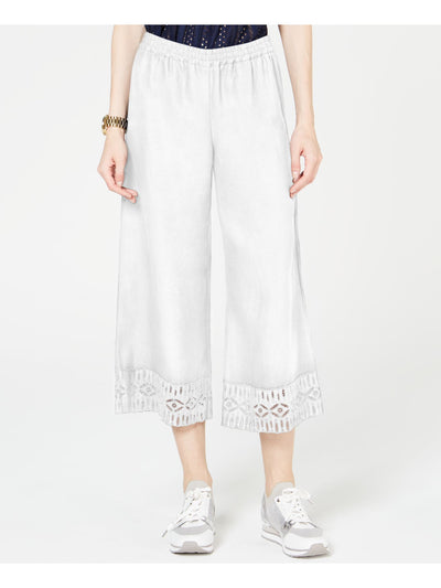 MICHAEL KORS Womens White Lace Evening Pants XS