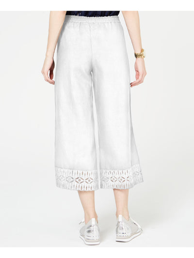 MICHAEL KORS Womens White Lace Wide Leg Evening Pants Size: XXL