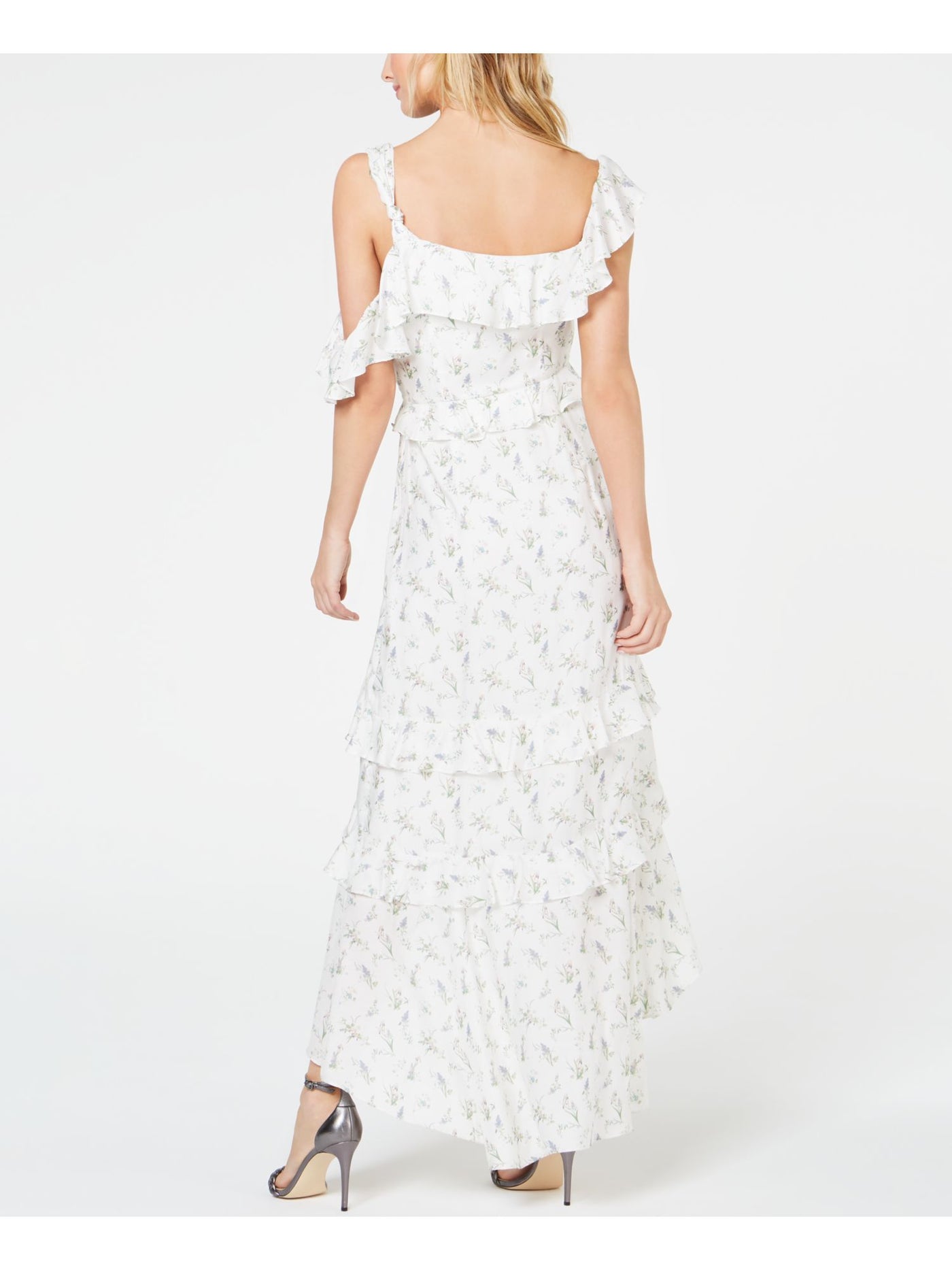 RACHEL ZOE Womens Ivory Printed Sleeveless Maxi Hi-Lo Formal Dress Size: 2