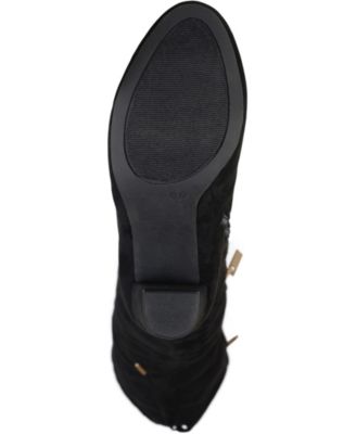 JOURNEE COLLECTION Womens Black Comfort Maya Almond Toe Block Heel Zip-Up Heeled Boots M