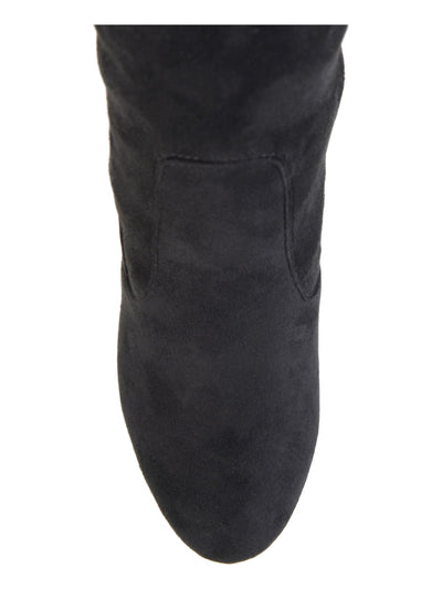 JOURNEE COLLECTION Womens Black Comfort Maya Almond Toe Block Heel Zip-Up Heeled Boots 9 M