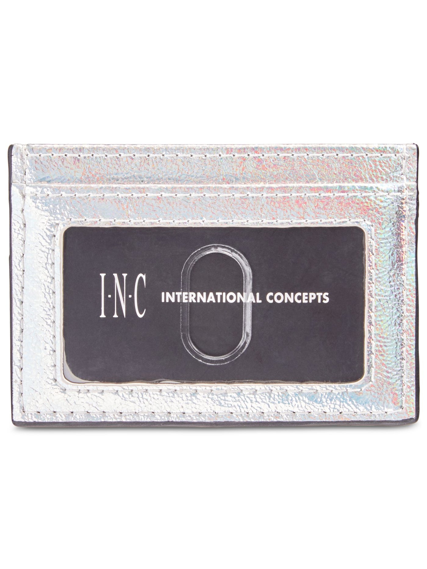 INC Women's Silver Faux Leather Strapless Card Holder