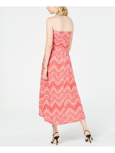 ULTRA FLIRT Womens Red Printed Sleeveless Maxi Hi-Lo Dress Juniors Size: M