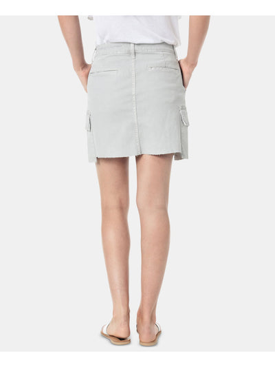 JOE'S Womens Gray Frayed Pocketed Mini Skirt Size: 25 Waist