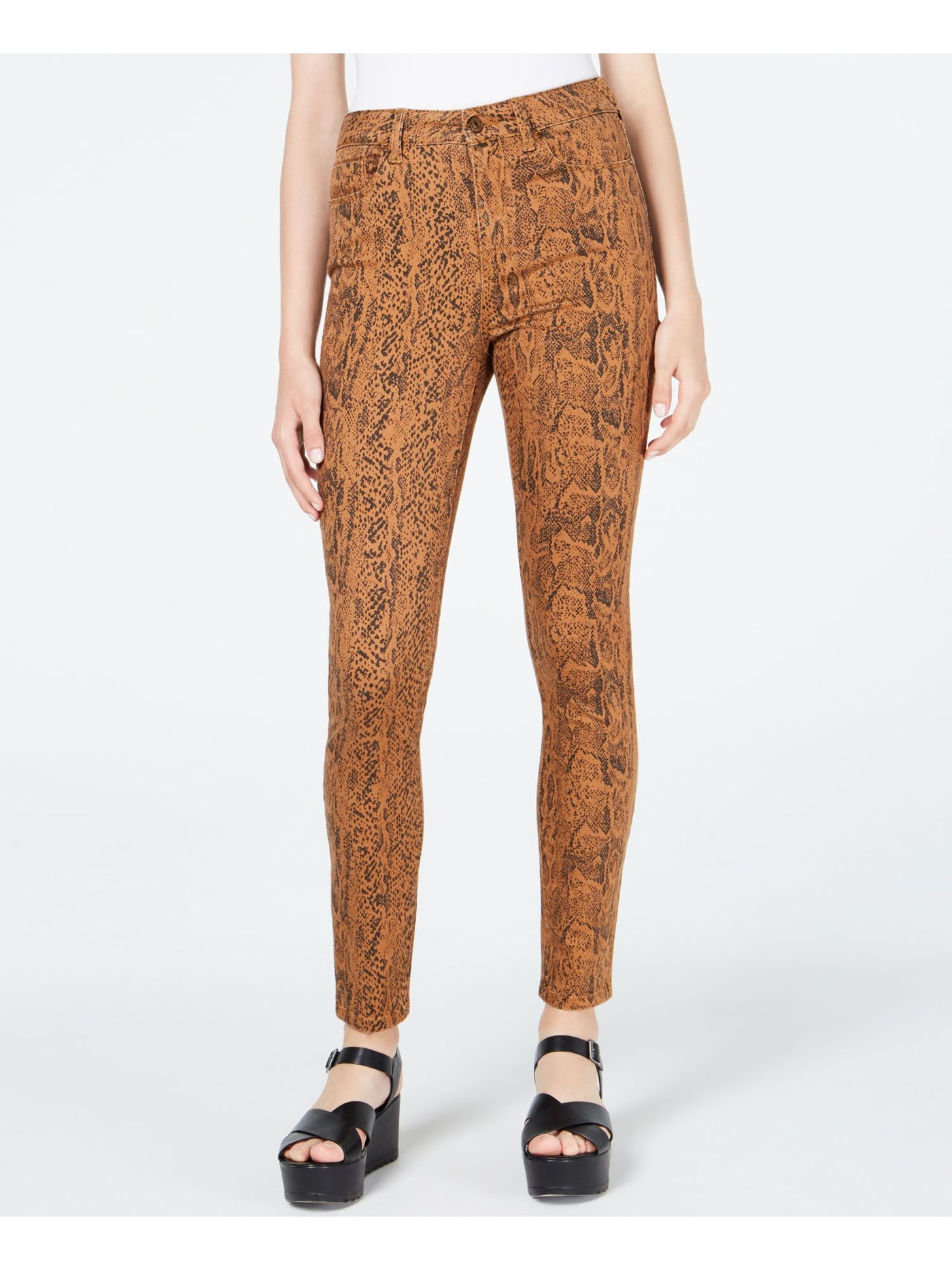 4 WHAT ITS WORTH Womens Brown Printed Pants Size: 1