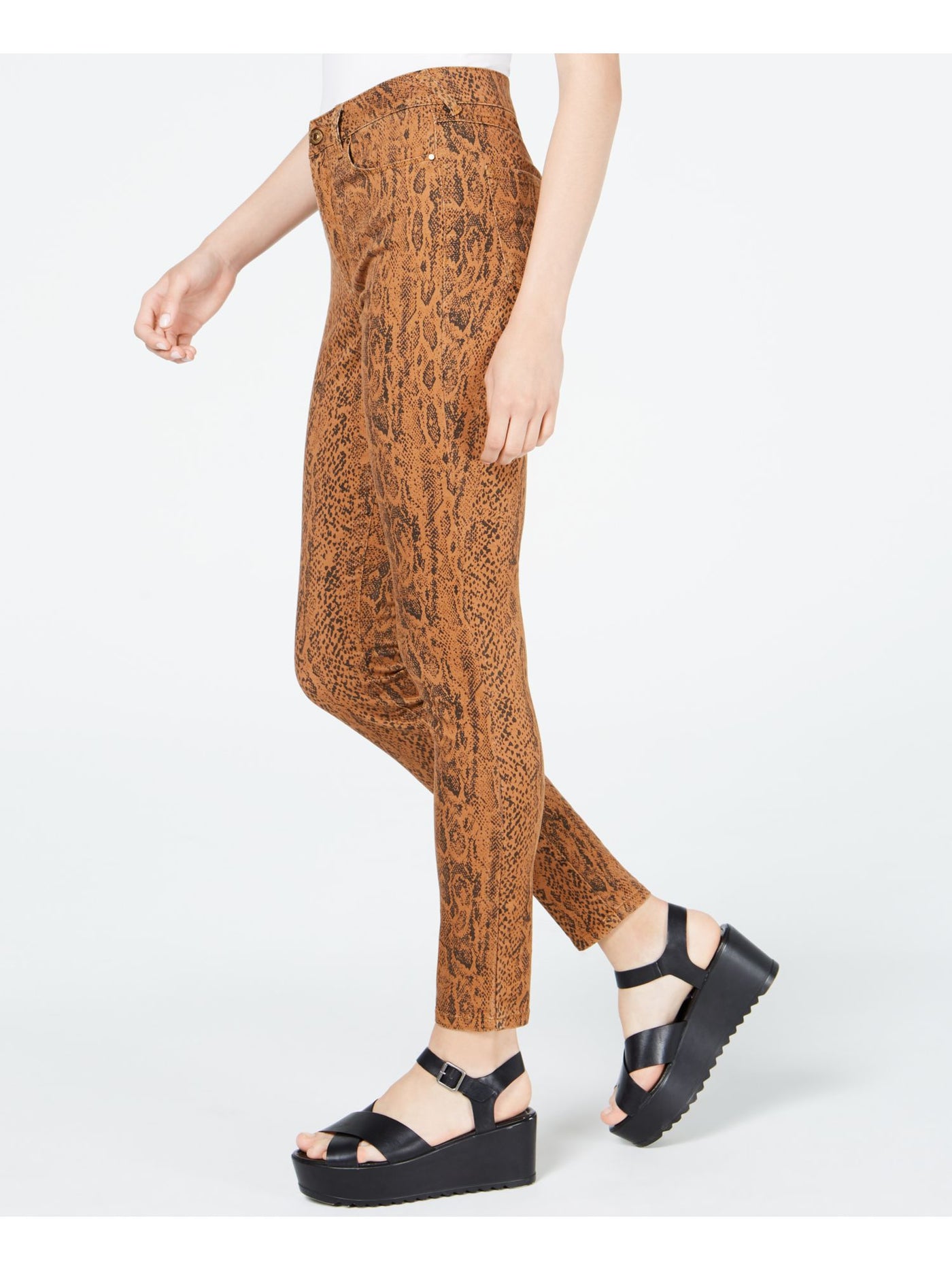 4 WHAT ITS WORTH Womens Brown Printed Pants Size: 1
