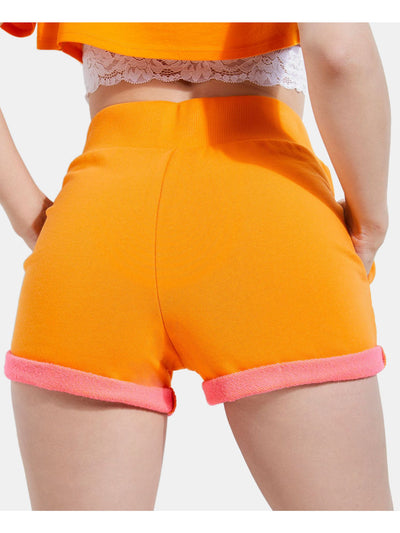 GUESS Womens Orange Color Block Shorts Size: XL