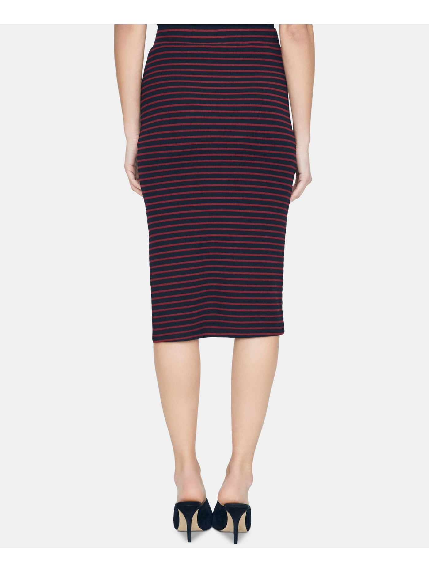 SANCTUARY Womens Black Striped Midi Pencil Skirt M