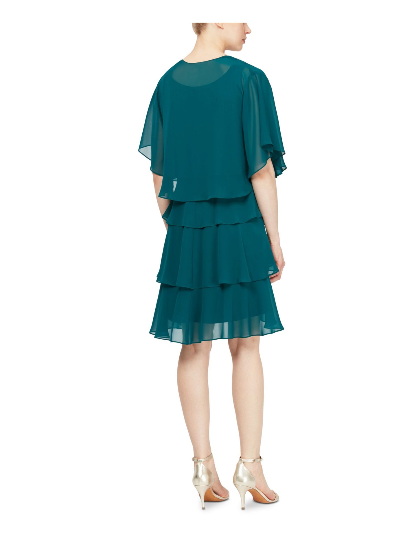 SLNY Womens Teal Short Sleeve Open Cardigan Top Size: 8
