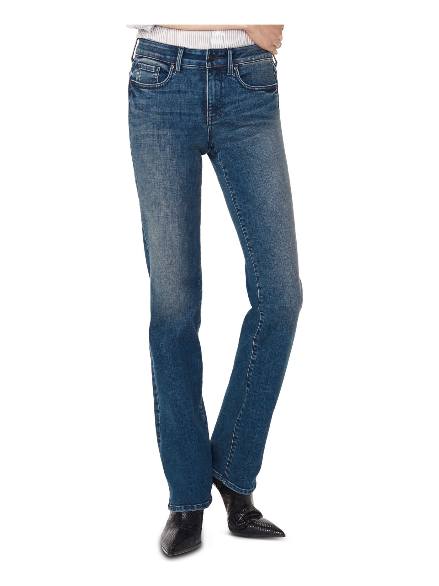 NYDJ Womens Blue Straight leg Jeans 0