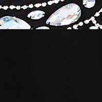 TRIXXI Womens Black Rhinestone Spaghetti Strap Sweetheart Neckline Mini Party Fit + Flare Dress
