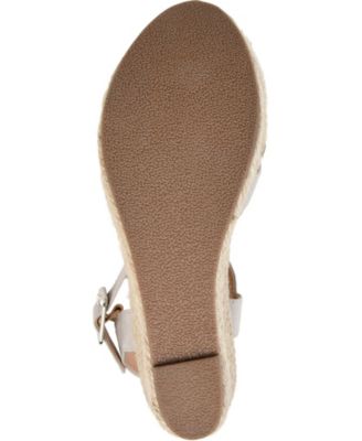 JOURNEE COLLECTION Womens Gray 1" Platfomrm Cushioned Strappy Dryden Round Toe Wedge Buckle Espadrille Shoes M