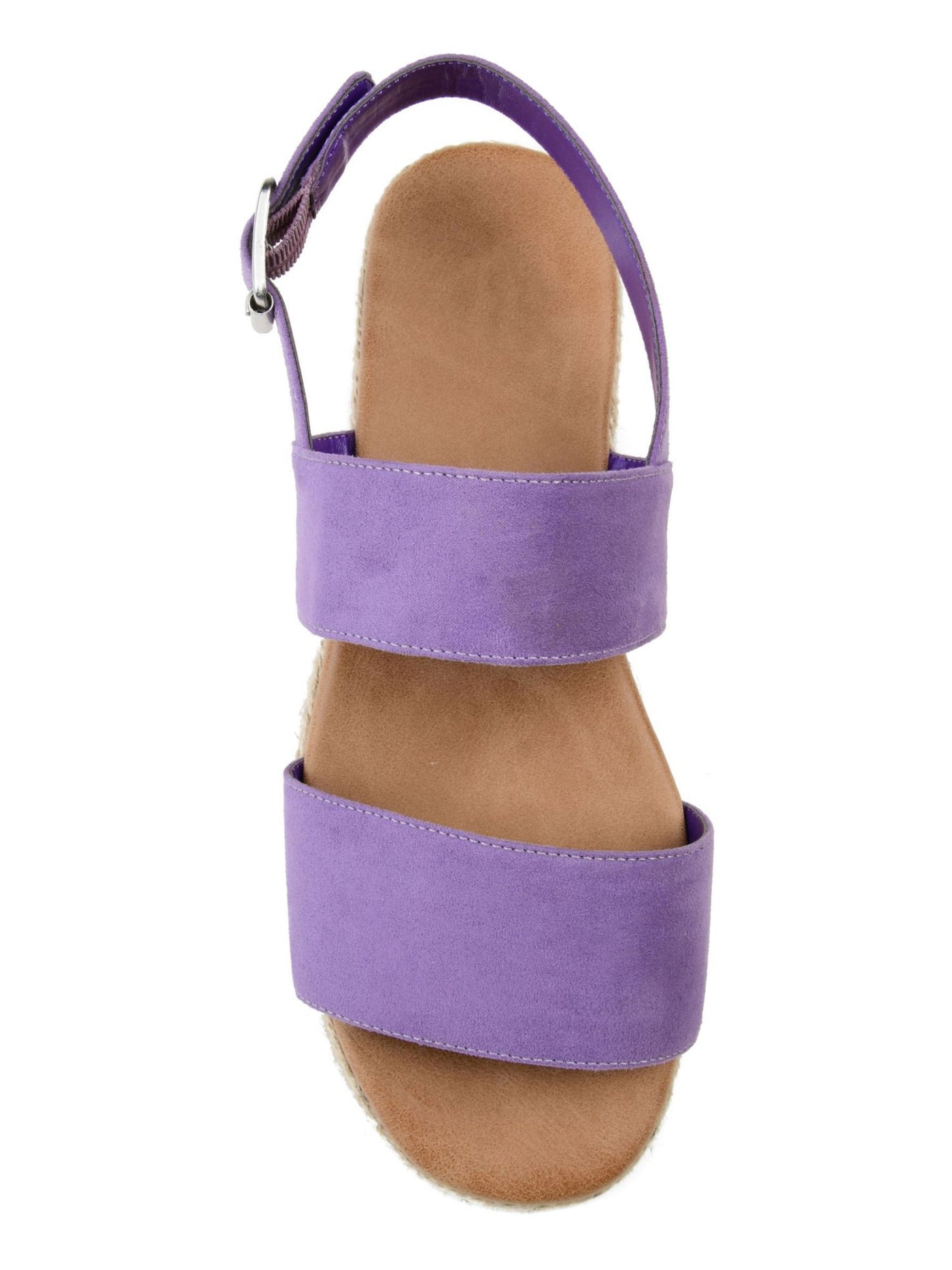 JOURNEE COLLECTION Womens Purple 0.5" Platform Strappy Comfort Georgia Round Toe Buckle Espadrille Shoes 7.5 M