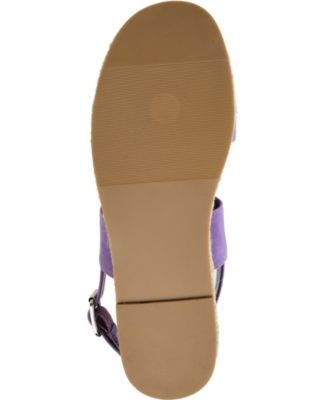 JOURNEE COLLECTION Womens Purple 0.5" Platform Strappy Comfort Georgia Round Toe Buckle Espadrille Shoes M