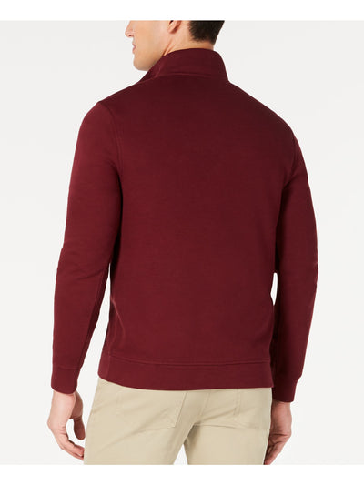 TASSO ELBA Mens Red Long Sleeve Mock Classic Fit Quarter-Zip Cotton Blend Pullover Sweater XXL