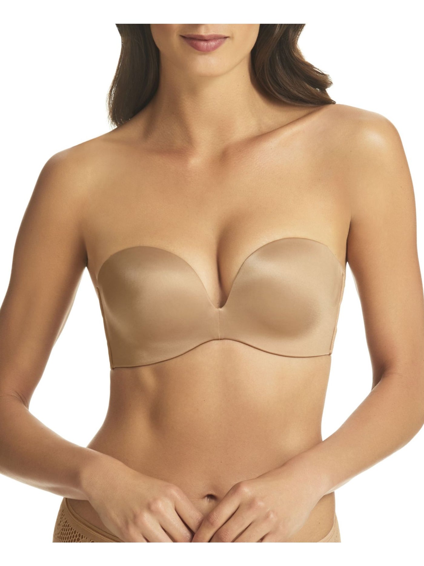 FINE LINES Intimates Beige Lightly Padded Boost Cups Medium Coverage Strapless Bra 36D