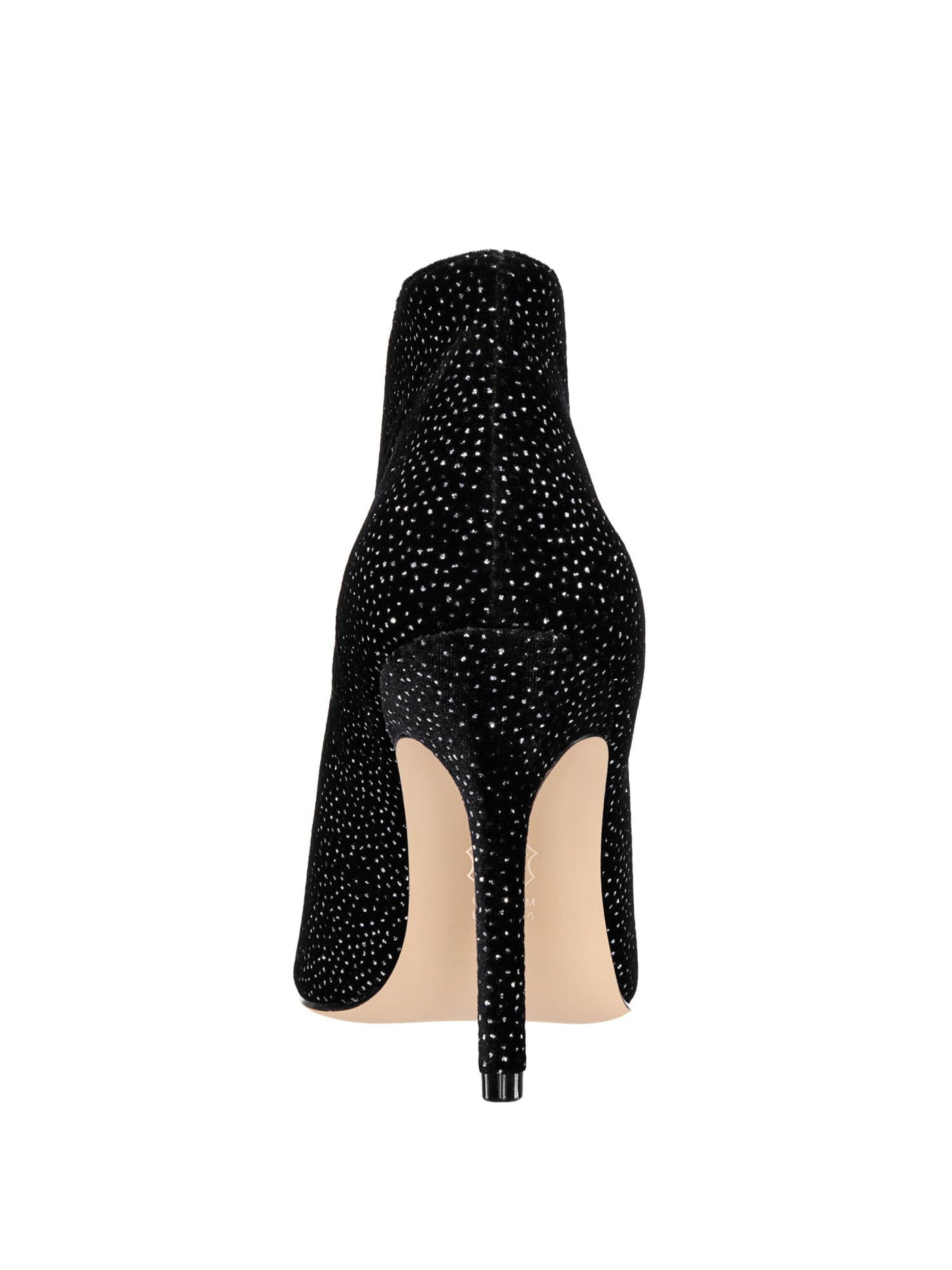 NINA Womens Black V-Cut Vamp Glitter Comfort Merima Peep Toe Stiletto Zip-Up Dress Booties 9.5 M