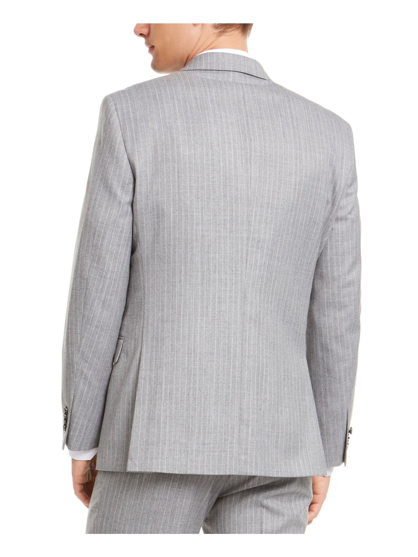 TOMMY HILFIGER Mens Gray Single Breasted Pinstripe Wool Blend Blazer Jacket 40R