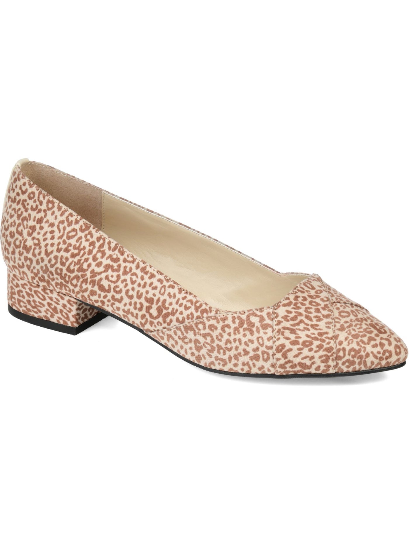 JOVANI Womens Beige Animal Print Almond Toe Block Heel Slip On Dress Heeled Loafers 10