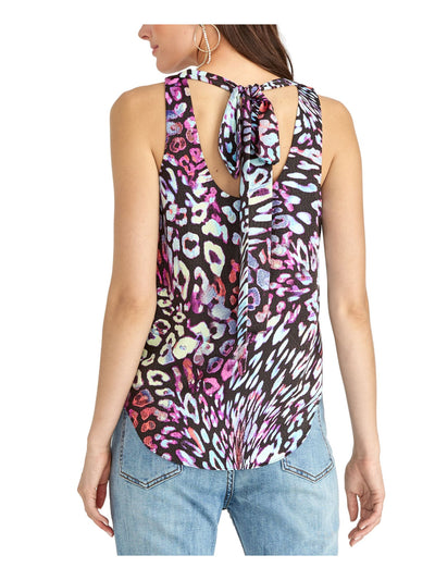 RACHEL ROY Womens Purple Animal Print Sleeveless Scoop Neck Tank Top Size: L