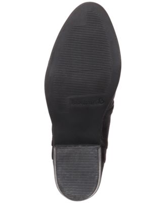 BARETRAPS Womens Black Studded Multi Strap Design Cushioned Ruched Georgina Almond Toe Block Heel Zip-Up Booties M