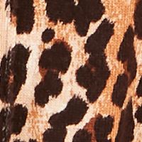 STYLE & COMPANY Womens Brown Tie Animal Print Long Sleeve Scoop Neck Sweater