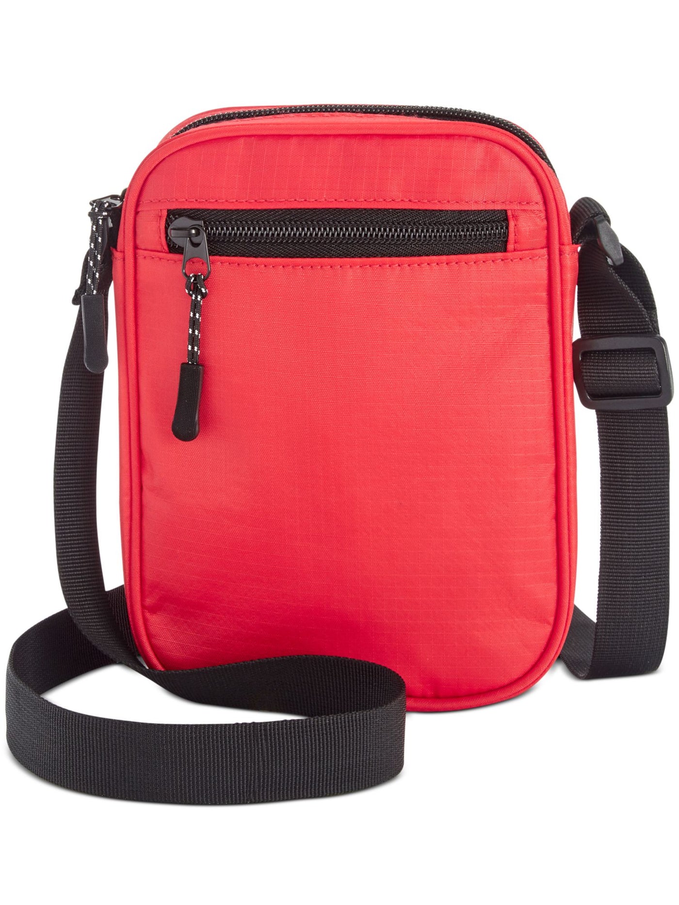 Bespoke Women's Red Nylon Check Print Adjustable Strap Messenger Bag