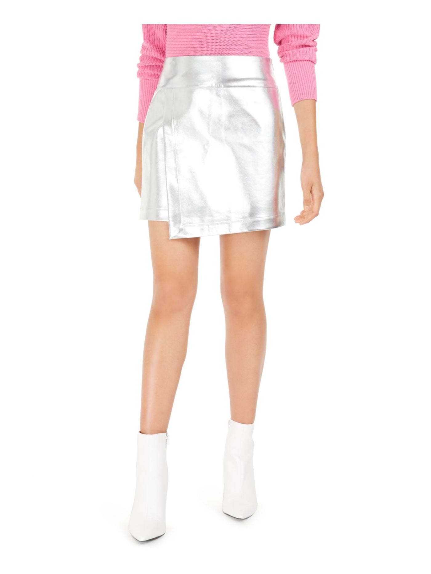 BAR III Womens Silver Mini Pencil Party Skirt Size: XS