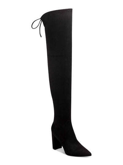 MARC FISHER Womens Black Tie Detail Zipper Water Resistant Cushioned Vany Pointed Toe Block Heel Heeled Boots 5.5 M