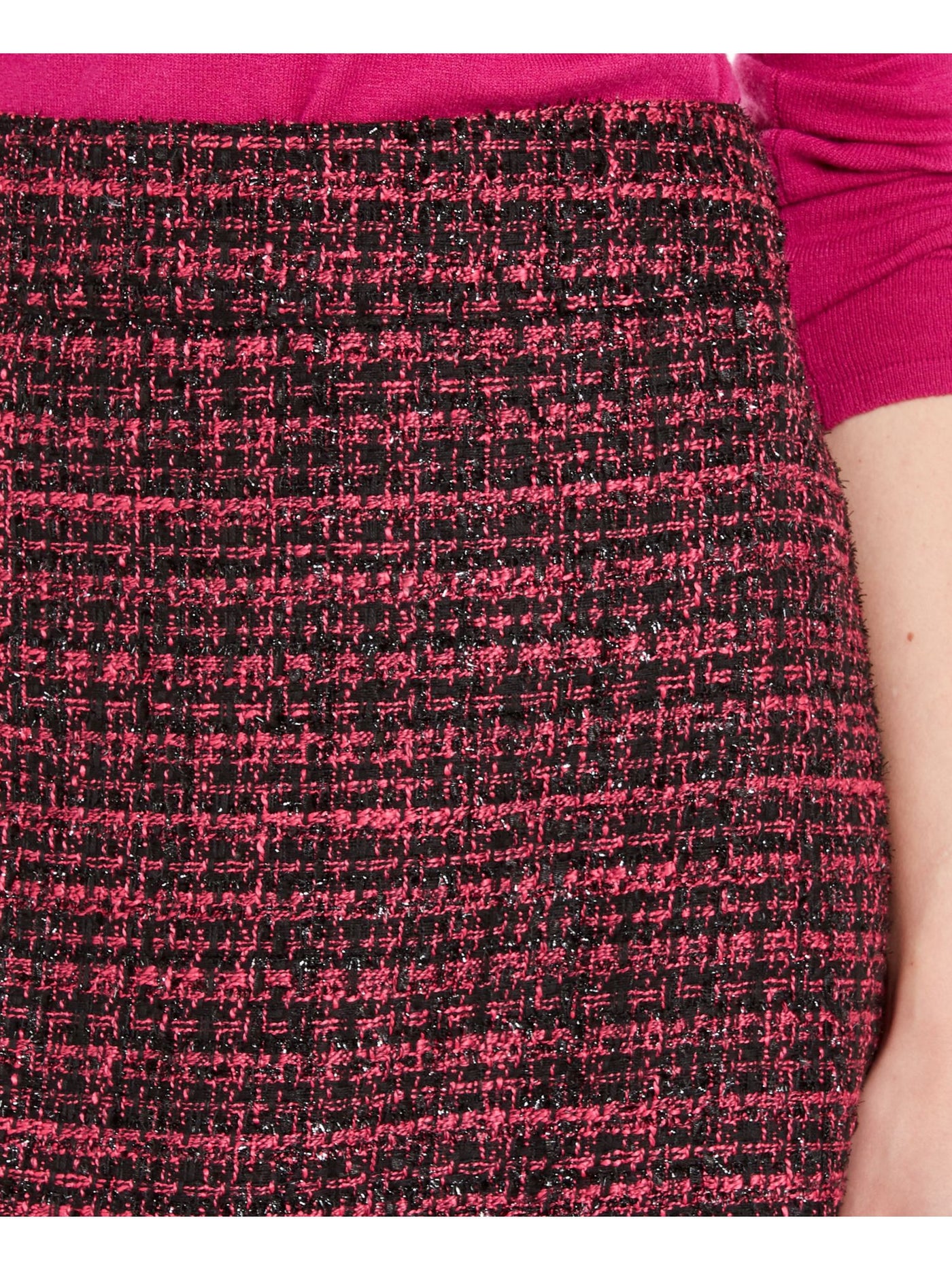 MAISON JULES Womens Pink Zippered Glitter Mini Pencil Skirt 0