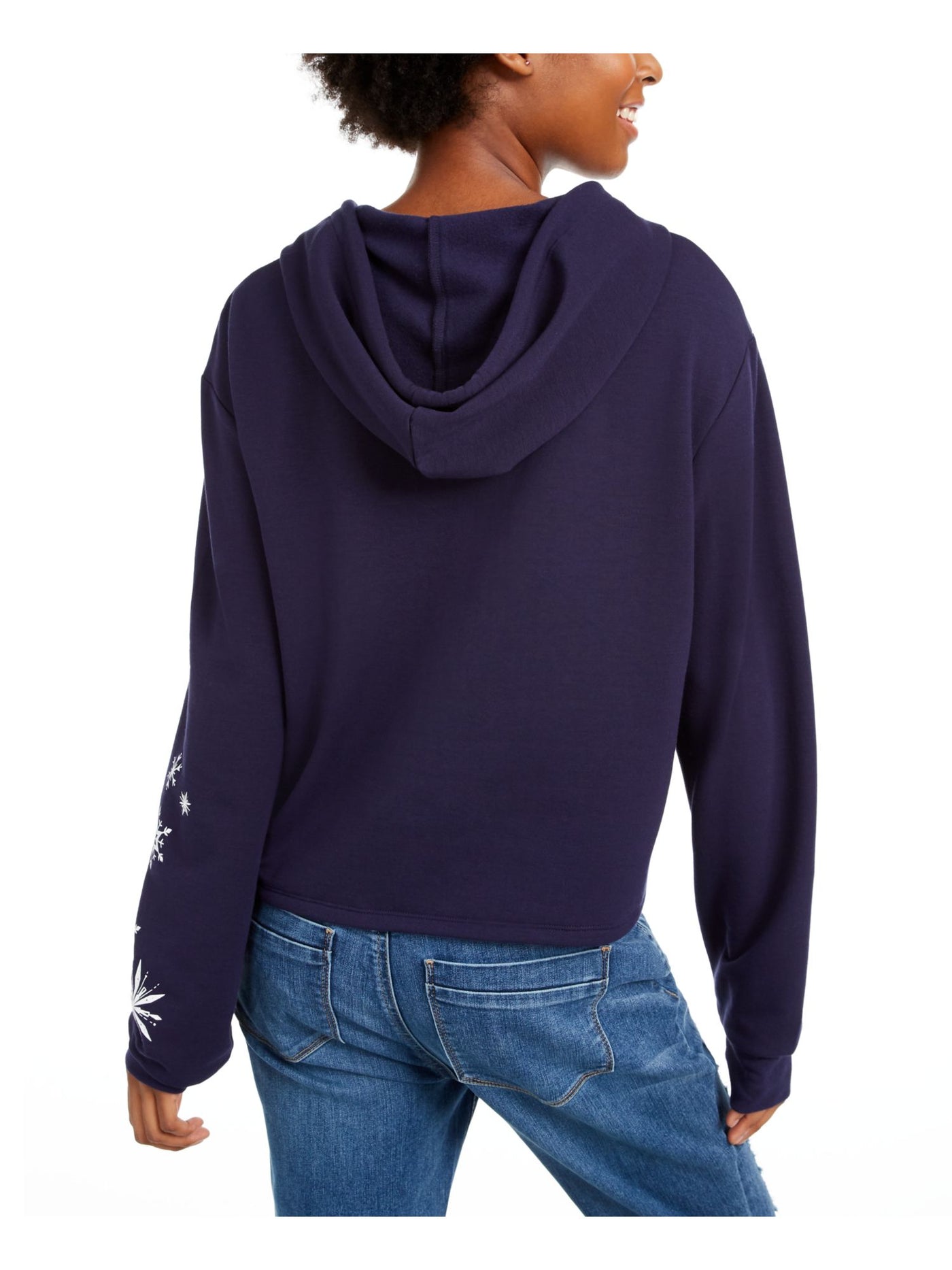 HYBRID APPAREL Womens Navy Cotton Blend Long Sleeve Hoodie Top XS