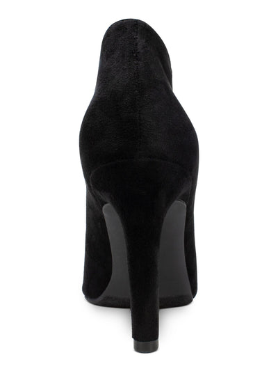 RIALTO Womens Black V Shape Cut-Out Vamp Cushioned Maverick Pointed Toe Stiletto Slip On Booties 9 M