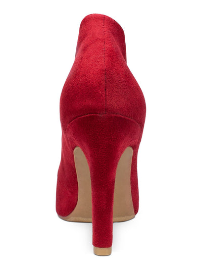 RIALTO Womens Red V Shape Cut-Out Cushioned Maverick Pointed Toe Stiletto Slip On Booties 5 M
