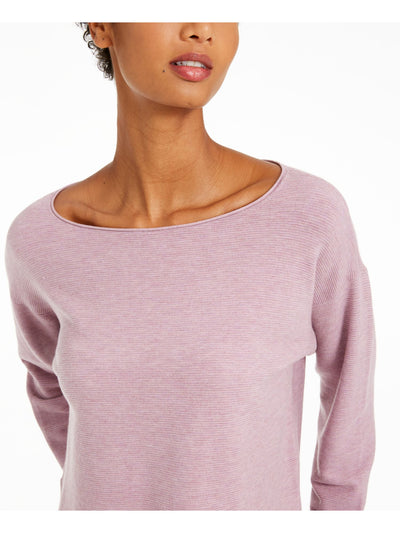 EILEEN FISHER Womens Pink Textured Long Sleeve Jewel Neck Sweater M