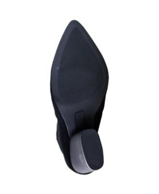 SEVEN DIALS Womens Black Comfort Padded Ruched Halsey Pointed Toe Block Heel Zip-Up Booties M